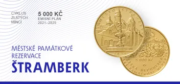 Městská památková rezervace Štramberk na nové zlaté minci ČNB