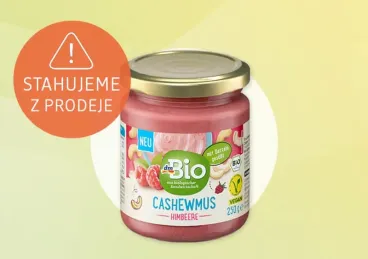 dm informuje: Společnost dm drogerie markt varuje před konzumací produktu dmBio kešu pasta s malinami 250 g