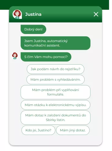 Nový zaměstnanec na Ministerstvu spravedlnosti: Chatbot Justína