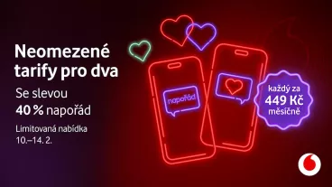 Slevy až 40 procent na neomezené tarify. Vodafone odhalil svou Valentýnskou nabídku