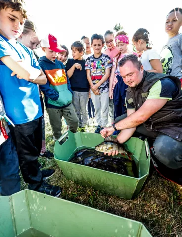 Líni, cejni, kapři: Děti s rybáři vypustily do Bíliny dalších 400 kg ryb