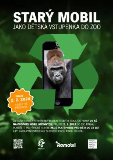 Pololetní prázdniny v Praze: Starý mobil jako dětská vstupenka do zoo pomůže i gorilám