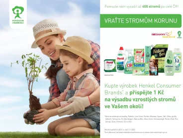 ROSSMANN díky kampani Vraťte stromům korunu přináší zeleň blíže lidem a jejim domovům