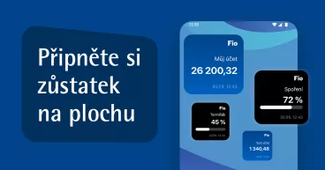 Fio Smartbanking přináší widget se zůstatkem i komfortnější aktivaci