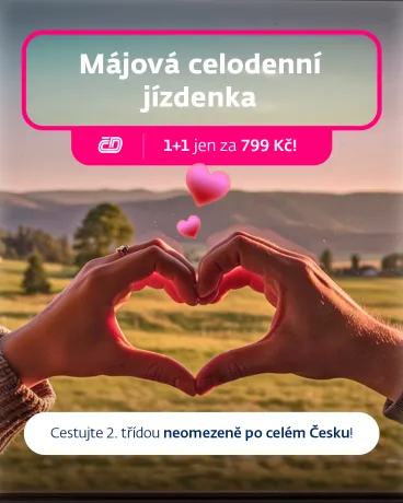 Na svátek zamilovaných výhodně vlakem. České dráhy nabízí speciální Májovou jízdenku